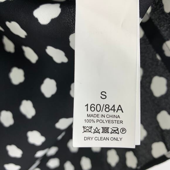 Kate Spade Cloud Dot Blouse Womens Size Small Ruffle Tie Neck Black White NEW - Picture 7 of 7